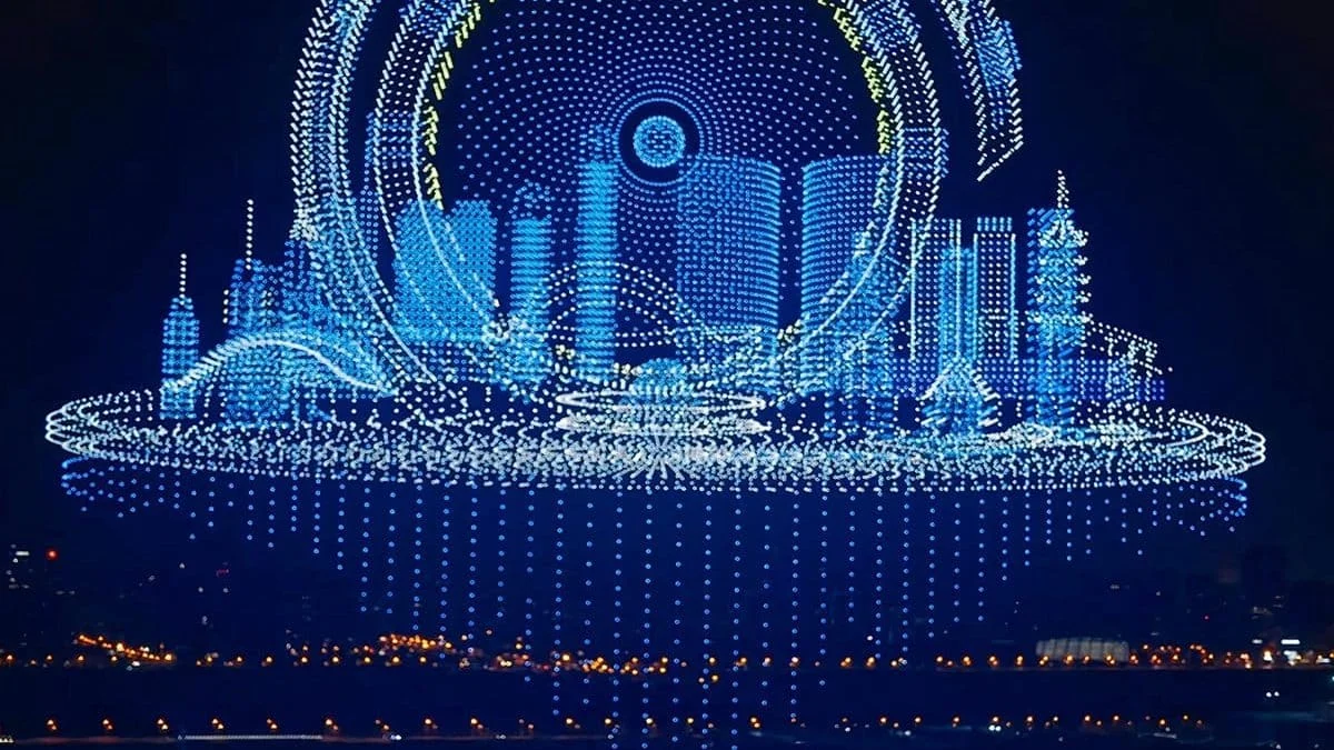 EHang установила мировой рекорд Гиннесса с 22 580 дронами на Празднике весны в Китае