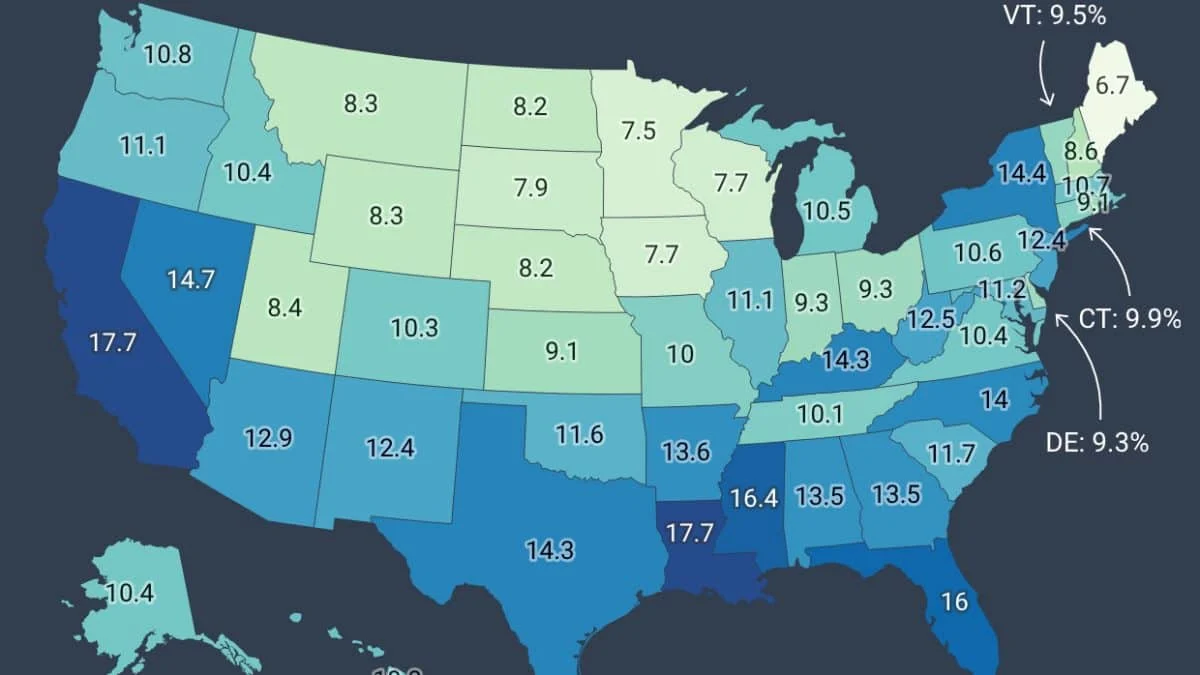 Карта бедности США: от Калифорнии до Мэна
