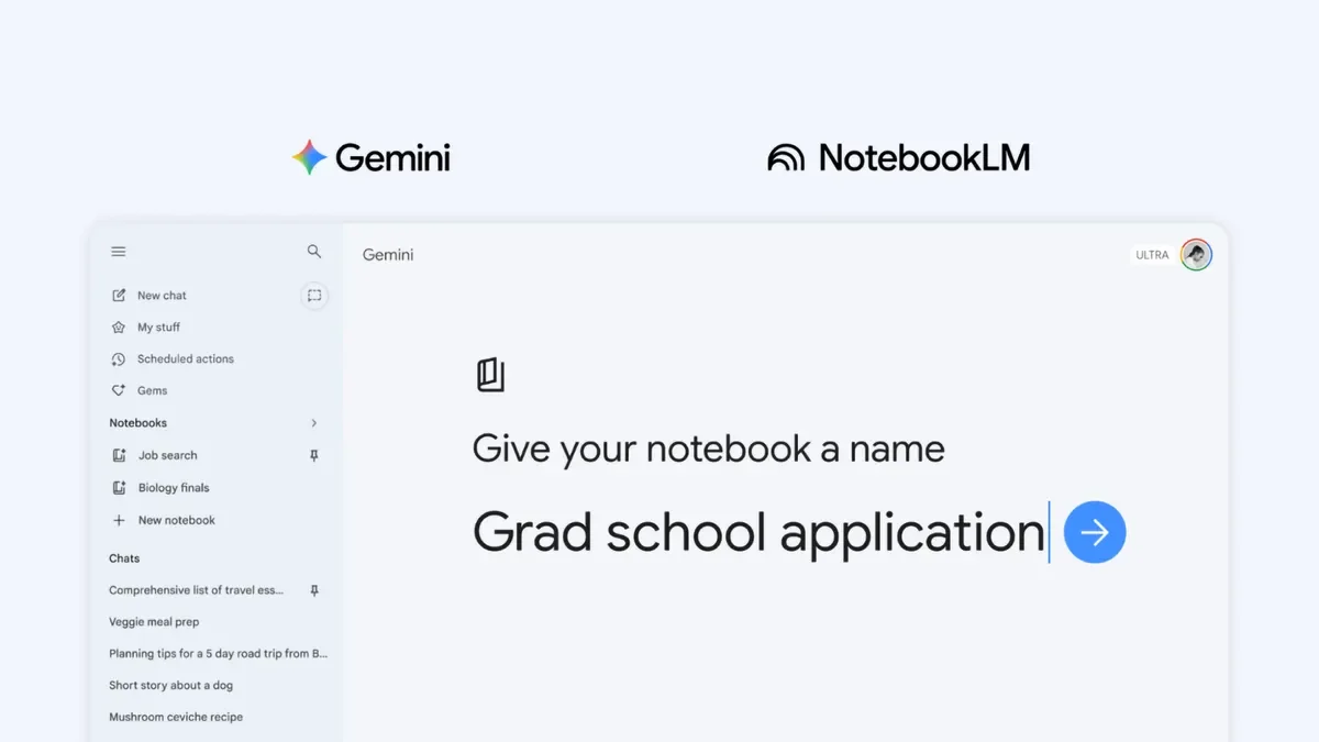 Google объединяет Gemini и NotebookLM: новая функция блокнотов