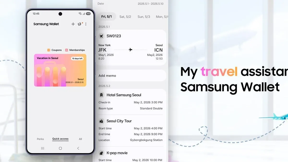 Samsung Wallet получил функцию Trips: планирование поездок на основе билетов и броней
